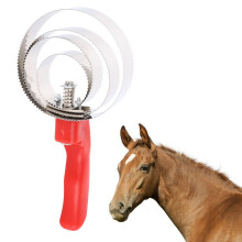 Double-Sided Stainless Steel Horse Curry Comb with Soft Grip For Grooming