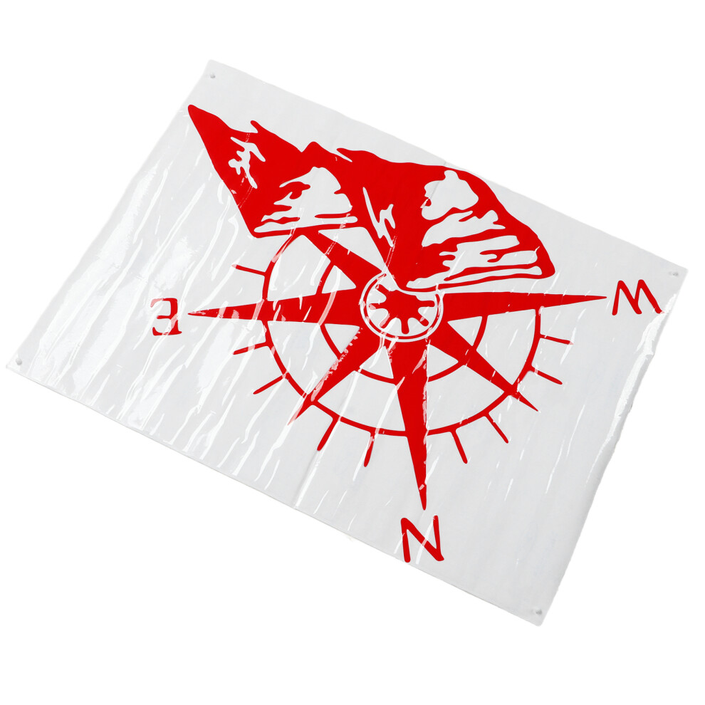 Car Mountain Compass Decal 60X45cm Universal Car Decoration Red 4981369306353