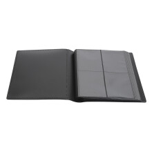 Album portafoglio con 4 tasche, 20 pagine, cinturino nero, capacità 160, collezionista