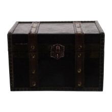 Graue Holztruhe Mit Schloss, Vintage Schmuck Aufbewahrungsbox