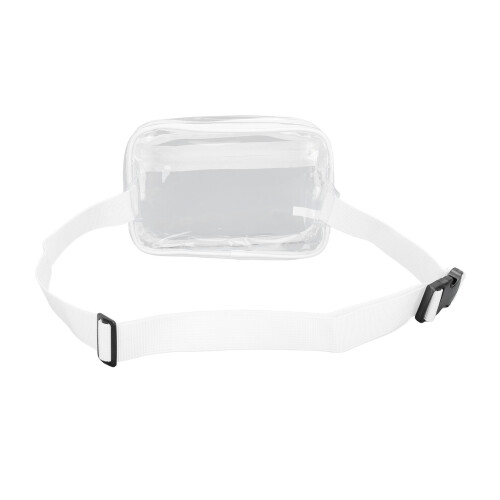 Clear Waterproof PVC Sling Bag, Large Capacity, Adjustable Strap, White