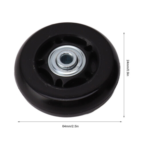 Silent-Kofferradwechselset 64x24mm PU-Gummi-Drehrollen 1