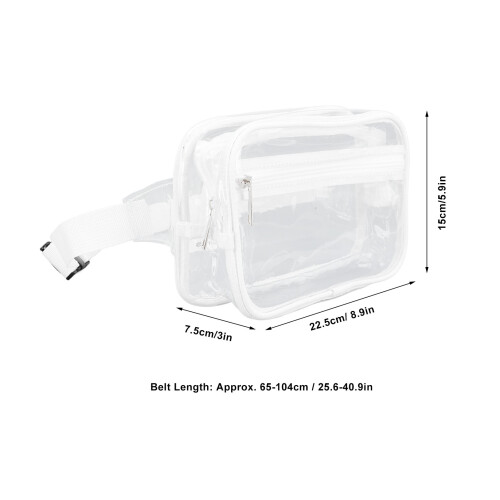 Clear Waterproof PVC Sling Bag, Large Capacity, Adjustable Strap, White 1