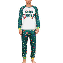 Passendes Familien-Pyjama-Set, superweiches Material, langärmeliges Lounge-Set mit weihnachtlichem Buchstabenprint, farblich passendes