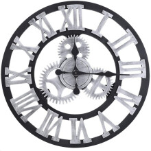 Art Home Decoration Clock, Vintage Industrial Gear Adds Character, Solid Hands for Precise Timekeeping, Creative 3D Roman Numerals for Eye-Catching De