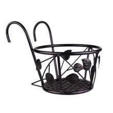 Iron Fence Planters, Hanging Rail Planter, Balcony Flower Baskets For Patio Balcony Porch Or Fence Planters, Outdoor Decorative Planters With Anti-Rus