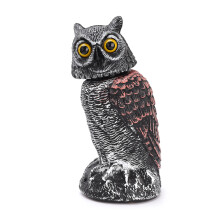 Elegant Owl Decoy, Outdoor Pest Repellent With Intelligent Induction Sound, Black Garden Protector Owl Statue For Farmland Protection, Nature Enemy Sc