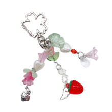 Sweet Strawberry Flower Keychain Pendant Lovely Hanging-Style 2