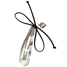 Bowknot Heart Hairpin Stylish Metal Snap Barrette Hair-Black