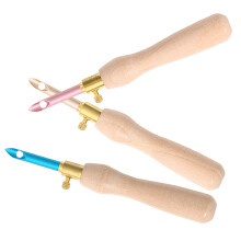 3Stk Einstellbare Sticknadeln Mit Holzgriff Für Präzise Nähkunst Bunt