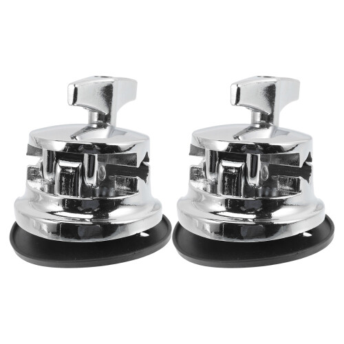 2Pièces Base De Jambe De Batterie En Métal Argenté Pour Percussion