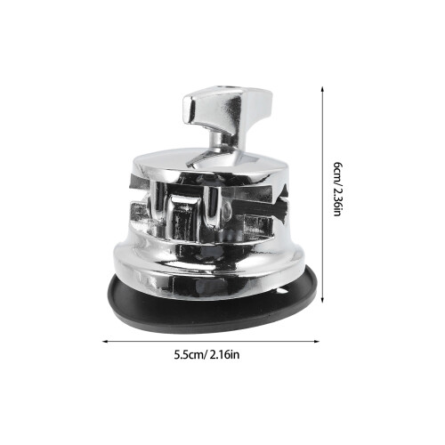 2Pièces Base De Jambe De Batterie En Métal Argenté Pour Percussion 1