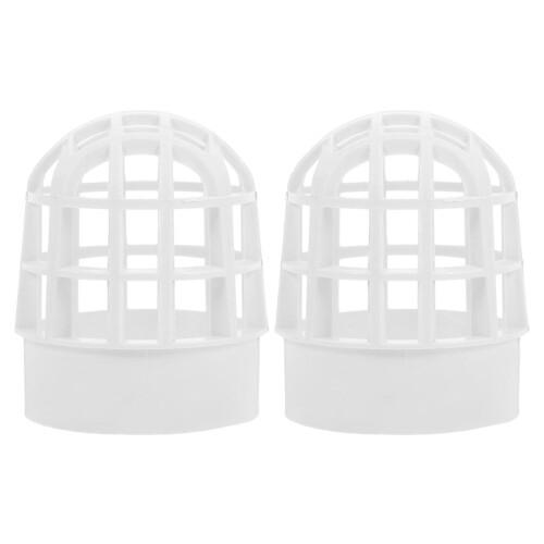 2Pcs White PVC Gutter Screen Mesh Leaf Filter Guard for Downspouts