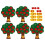 5 Sets Montessori Math Toy: Felt Apple Tree With Numbers For Counting 10