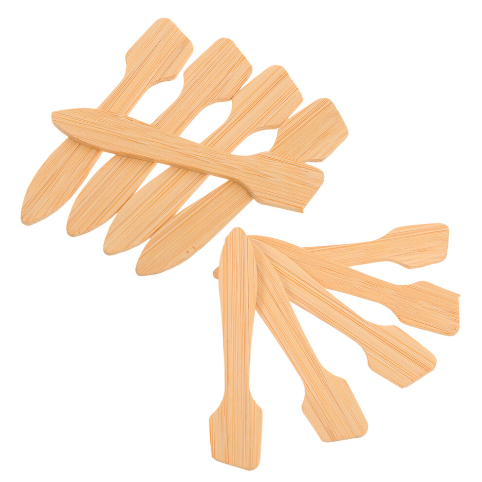 Villcase Cream 10Pcs Bamboo Makeup Spatula Set Portable Tool For Mixing