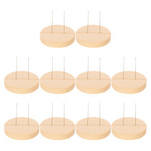 10Pcs Small Wooden Base Support Stand for Dolls Plushies Display Beige
