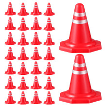 40Pcs Diy Sand Table Traffic Signs Mini Plastic Cones Roadblocks Barricades