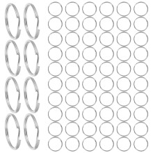 100Pcs Silver Metal Rings for Keychains Recipe Cards Scrapbook