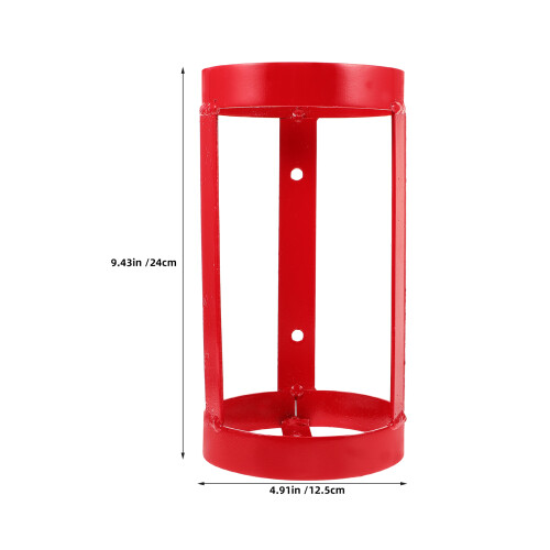 2Pcs Compact Red Iron Fire Extinguisher Holder Reinforced Wall Bracket 2