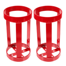 2Pcs Compact Red Iron Fire Extinguisher Holder Reinforced Wall Bracket