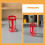 2Pcs Compact Red Iron Fire Extinguisher Holder Reinforced Wall Bracket 8