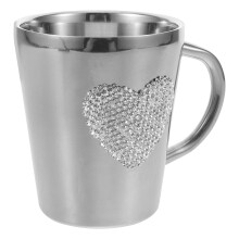 Herz Tasse Mit Strass, Silber, - Und Campingbecher