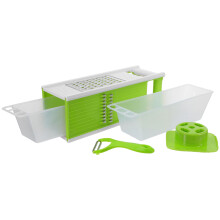 1Conjunto Ralador Vegetal Mandoline Verde ABS Multiuso