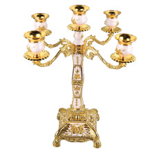Metal Candelabra European Candle Holder With Antique Bronze Finish High Quality Alloy Elegant Luxurious Design Detachable Structure For Wedding Party