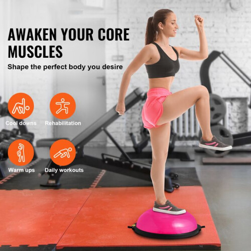 Halve exercise bal - DUOKU - AJ-20-3 - 26 inch - Capaciteit 680 kg - Roze 2