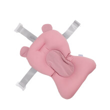 Baby-Badewannenkissen für Neugeborene – Entenbaby in Pink mit 3-Sicherheitsgurten