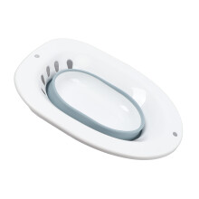 Faltbare Toilettensitzbadewanne bei Hämorrhoiden, Grau PP & TPR, 21,6 x 16,5 cm