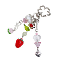 Porte-clés fleur de fraise, pendentif suspendu,-Style 3
