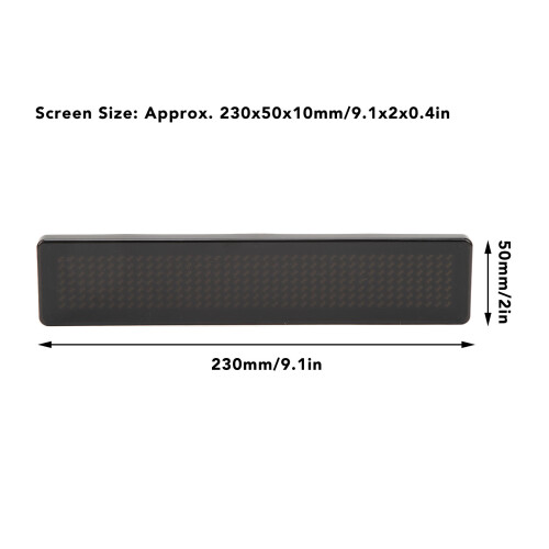 Programmable LED Car Sign Screen 230x50x10mm Red Remote Control DC5-12V 1