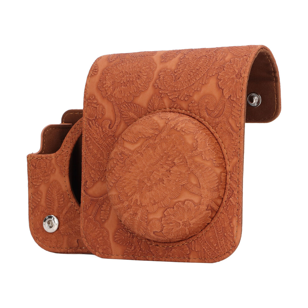Embossment 3D Pattern Camera Cover For Instax Mini 12 Â Vintage Style Brown 8731369312573