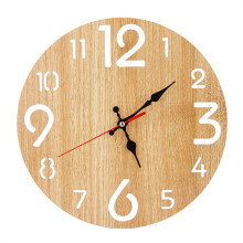 Vintage Wooden Wall Clock, Elegant Decorative Timepiece for Bedroom Living Room, Rustic Country Style Non-Ticking Quiet Movement, Battery Operated, Be