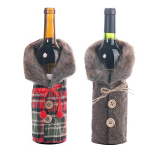 Unique Christmas Wine Bottle Coats, Linen Wine Bottle Dress With Button Coat Design For Special Christmas Parties, Wine Lover Decoration
