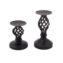 Metal Candlestand, Retro Style with Scratch-Resistant Flannel Pad, Ideal for Tea Light Candles (Different Sizes Included)