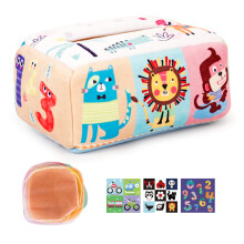 Carrinhos de pelúcia para bebês e crianças pequenas, com mecanismo de fricção, tapete de atividades e bolsa para guardar. Brinquedo educativo
