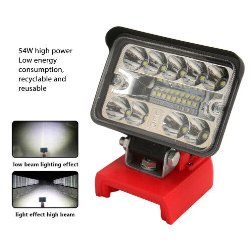 3in LED Rechargeable Work Light 54W 2800lm Square 18PCS 2