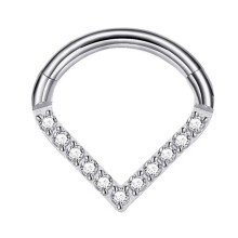 Einzigartiger Nasenschmuck aus G23-Titanmaterial-Silber 1,2 10mm