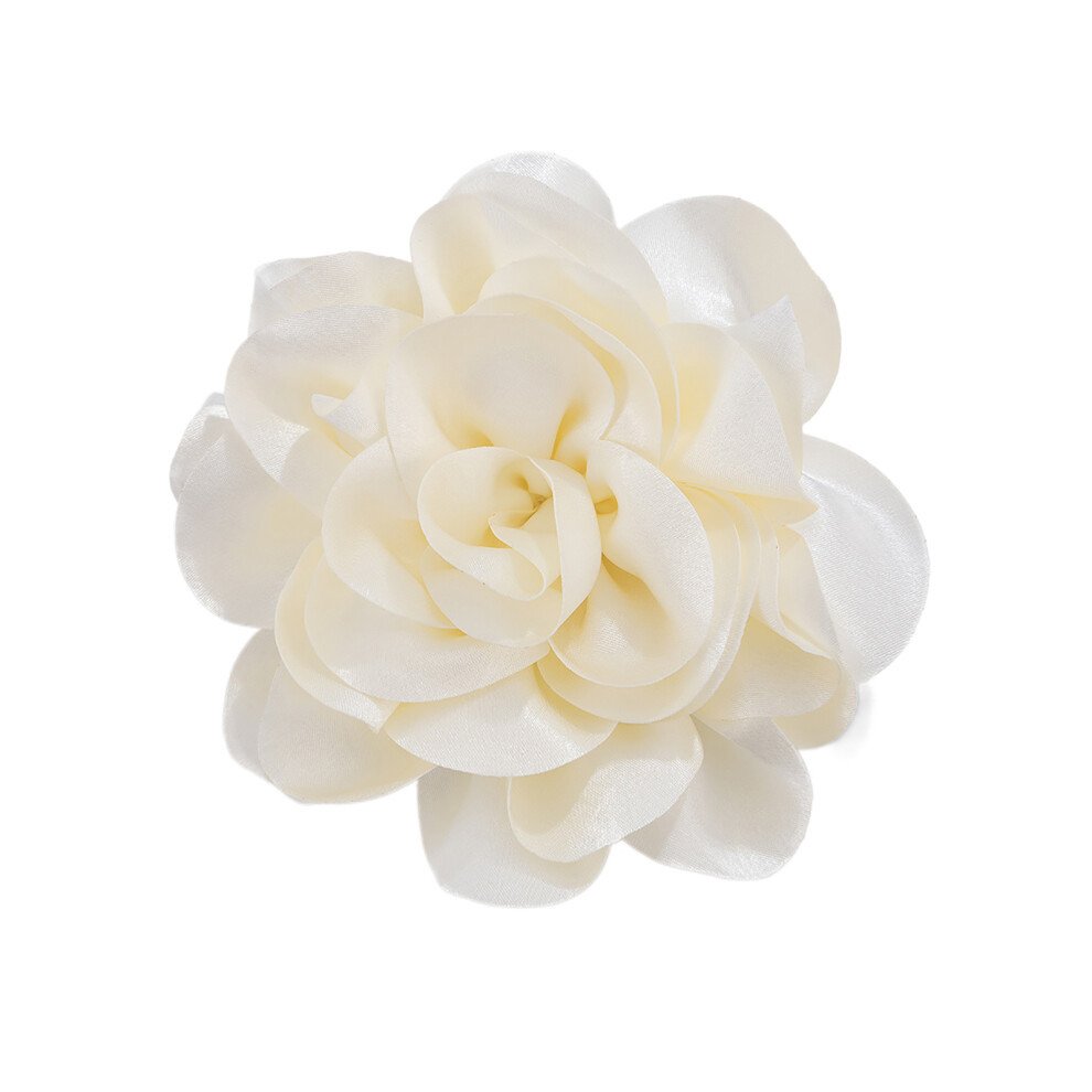 Beige Stylish And Practical Fabric Flower Brooch Eye Catching