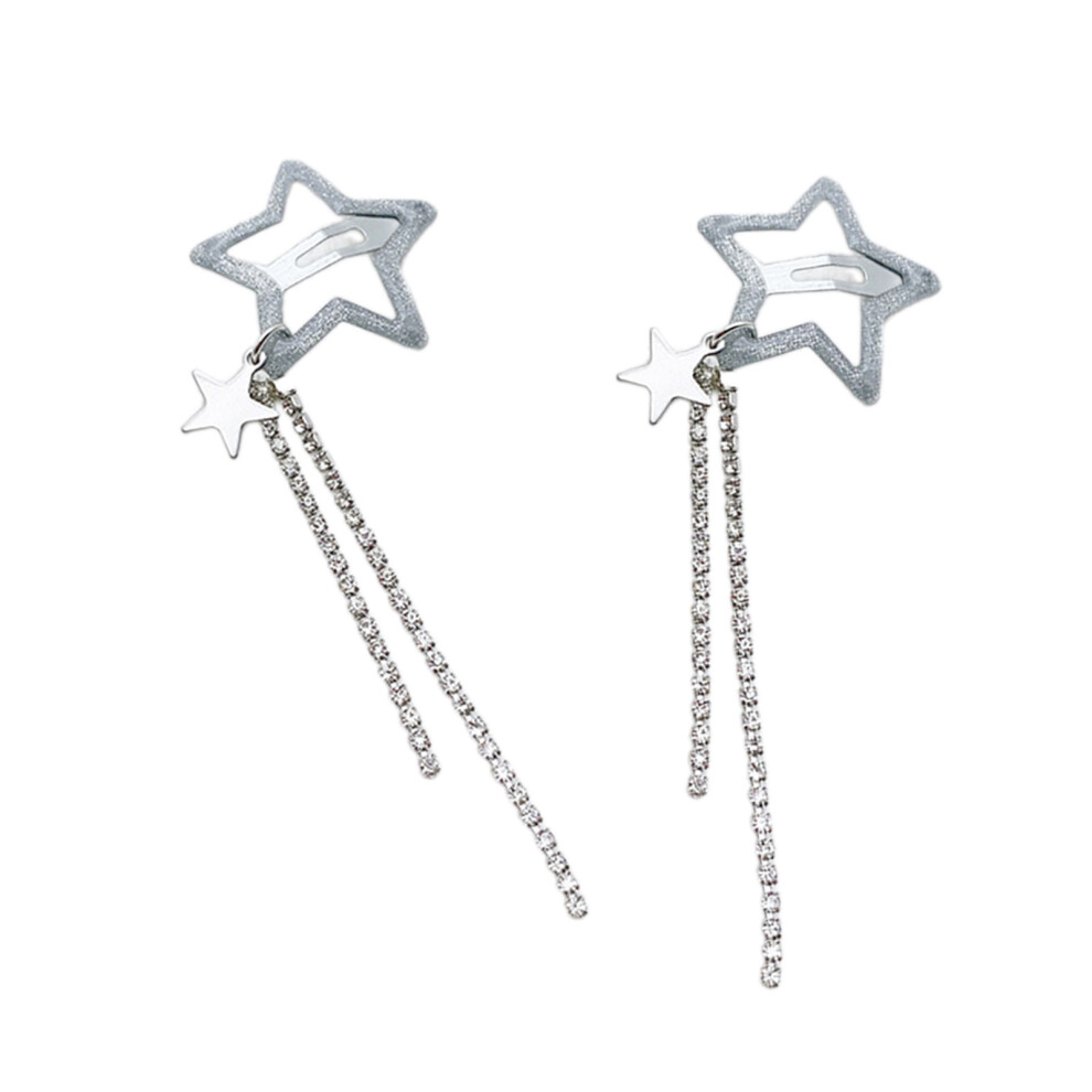 2 Pieces Shimmering Oil Drop Hairpin Alloy Hair Clip Hollow Star