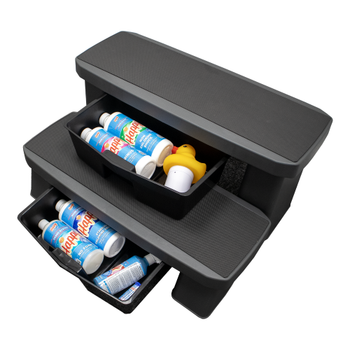 Happy Hot Tub Steps with Storage Drawers (Black)