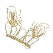 Eye Catching Shoulder Chain Adornment Dainty Pearls Beaded-Gold