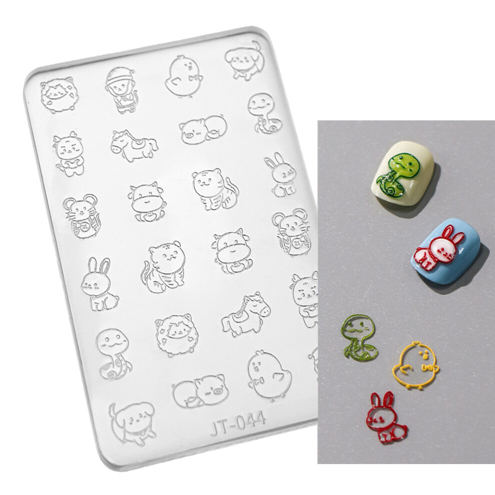 Flower Nail Art Silicone Mold 3D Butterfly Embossing Gel-JT044