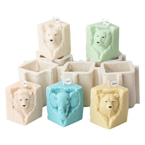 Moules de bougies 3D en Silicone, animaux, aromathérapie,-Ours1 1