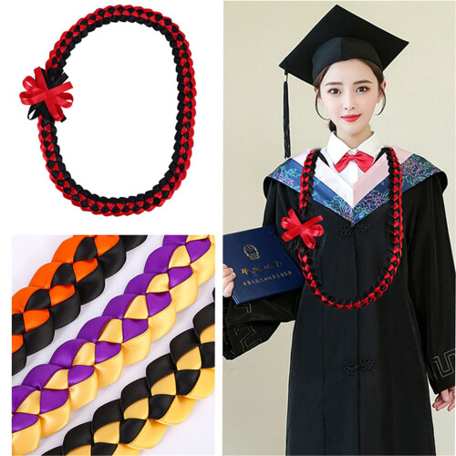 Collier de ruban de remise de diplôme unique, corde-bleu rouge 2