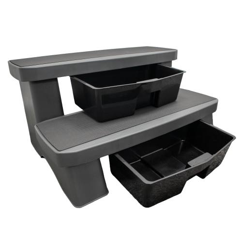 Happy Hot Tub Steps with Storage Drawers (Grey) 1