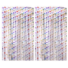 Decor de intimitate cu franjuri din folie Shining Stars, perdea de perete glamour ușor de asamblat pentru separator de cameră, fereastră pentru
