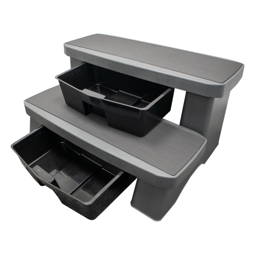 Happy Hot Tub Steps with Storage Drawers (Grey)